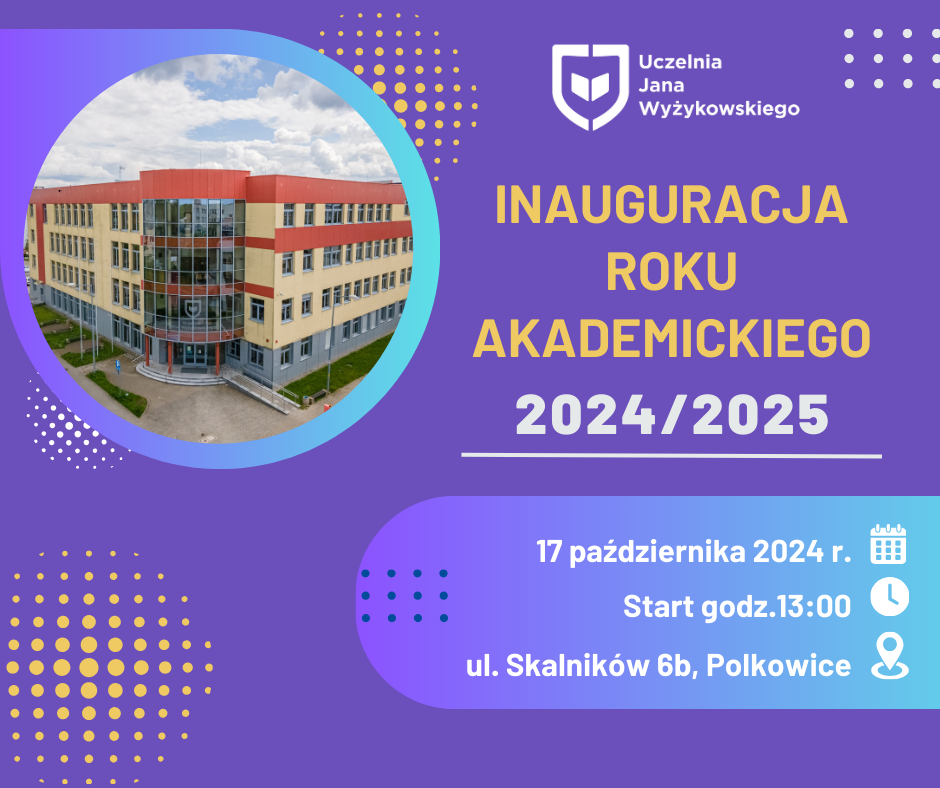 Grafika zapraszająca na Inaugurację Roku Akademickiego 2024/2025