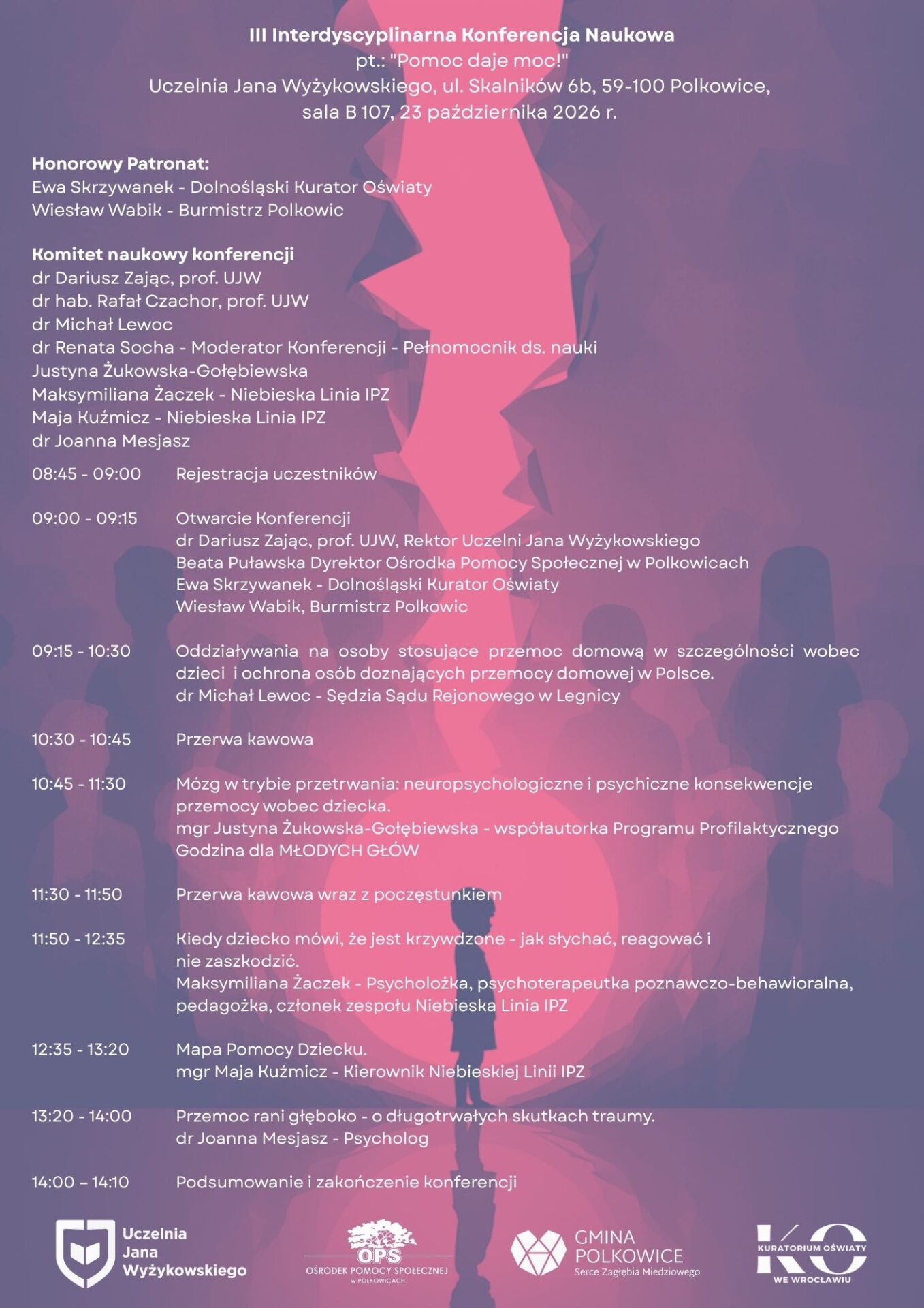 Program III konferencji Pomoc daje moc! z 23 października 2026 r. - pełna treść programu i skład komitetu powyżej.